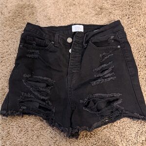 Black Jean shorts